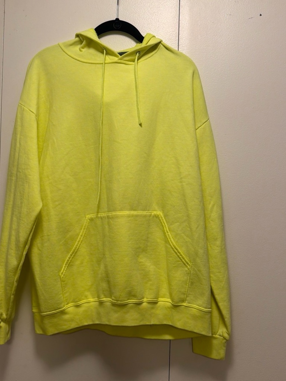 Men's Neon Yellow Pullover Hoodie Sweatshirt